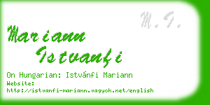 mariann istvanfi business card